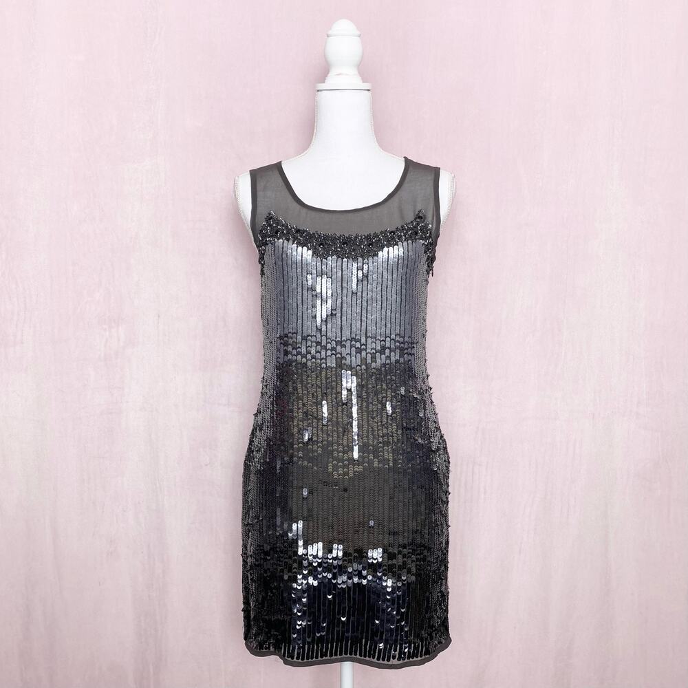 ABS Allen Schwartz Art Deco Sequins Mini Dress, Size 4